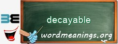 WordMeaning blackboard for decayable